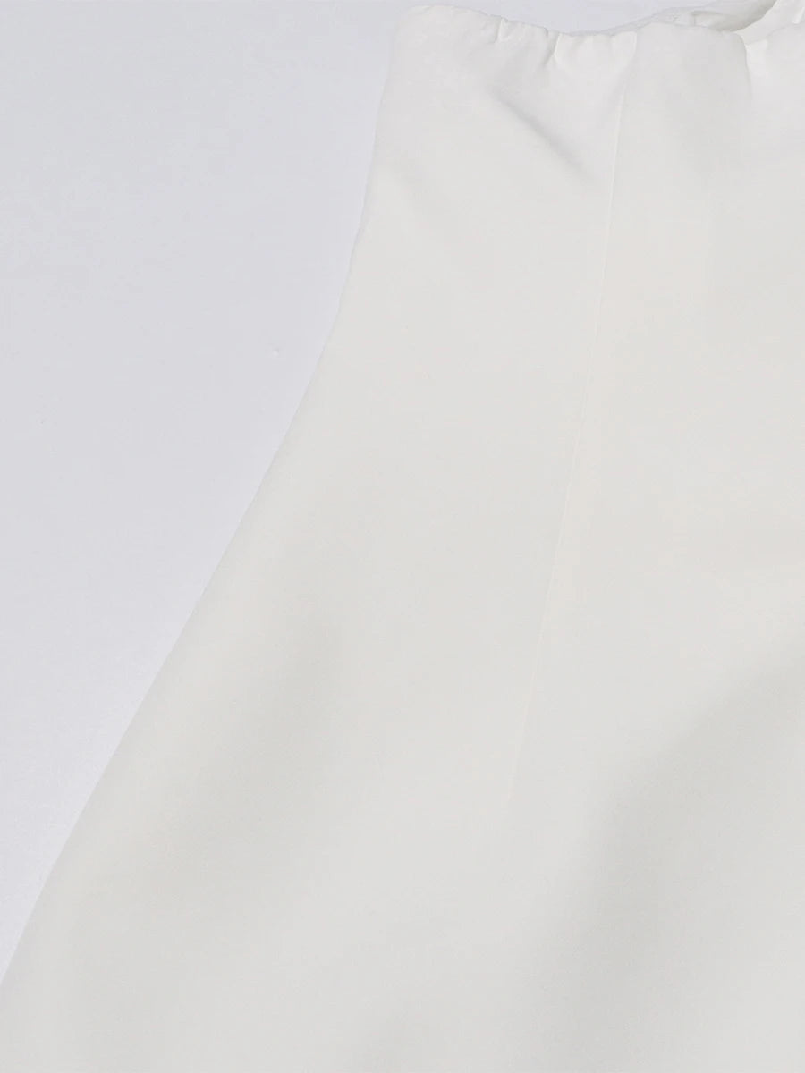 Party Dresses - Patchwork Appliques Mini Dresses For Women Diagonal Collar Sleevelss Spliced Lace Up High Waist Dresses Female New