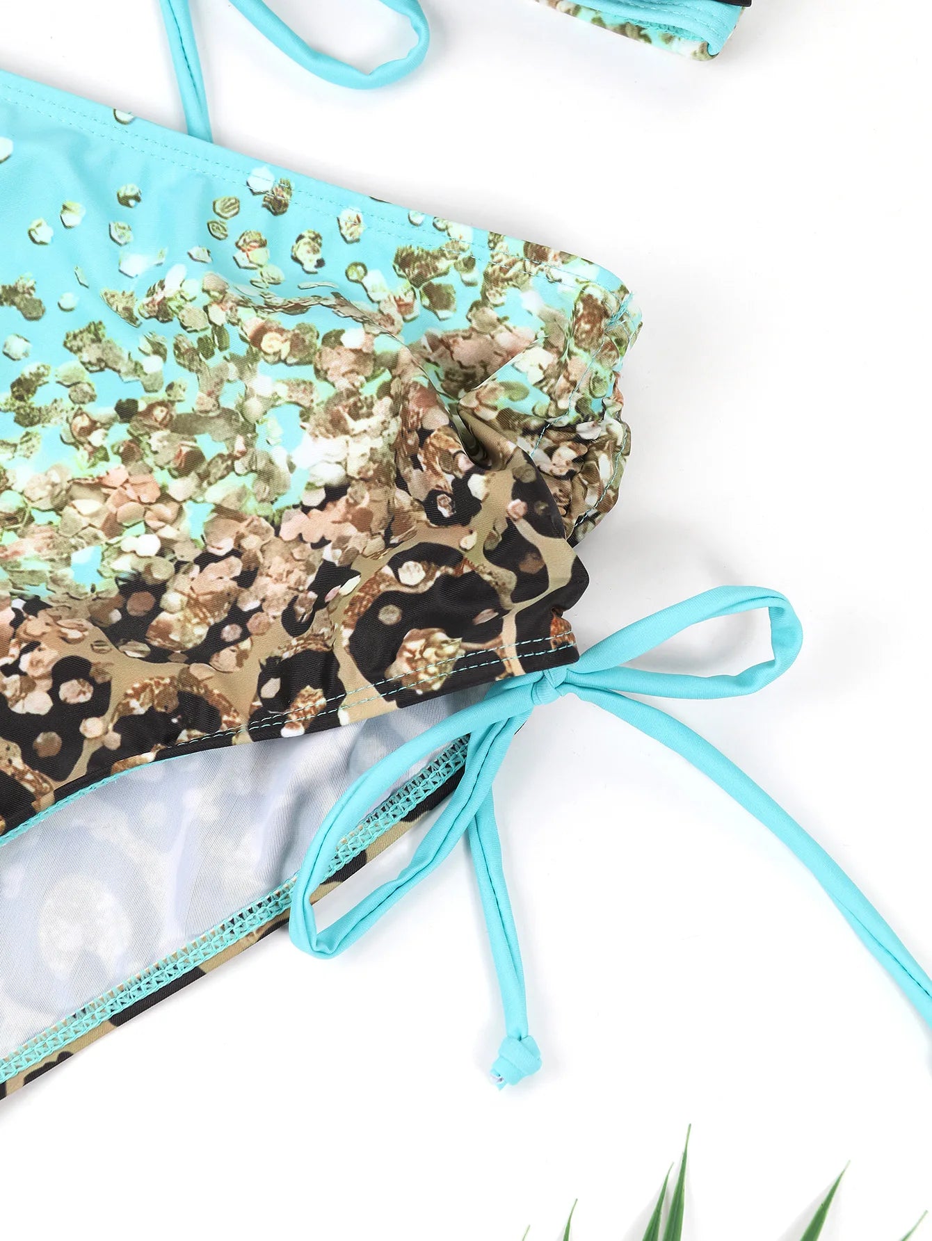 Swimwear - 2024 Drawstring V Neck High Waist Bikini Women Printed Swimwear Female Swimsuit Bathers Bathing Swimming Suit Beachwear Summer