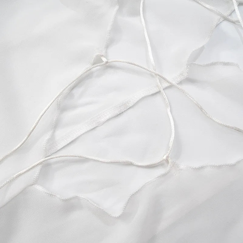 See-through Dresses - Transparent Mesh Summer Beach Dress White Black Sexy Vacation Outfits Backless Maxi Long Dresses Woman 2025 C85-DD19