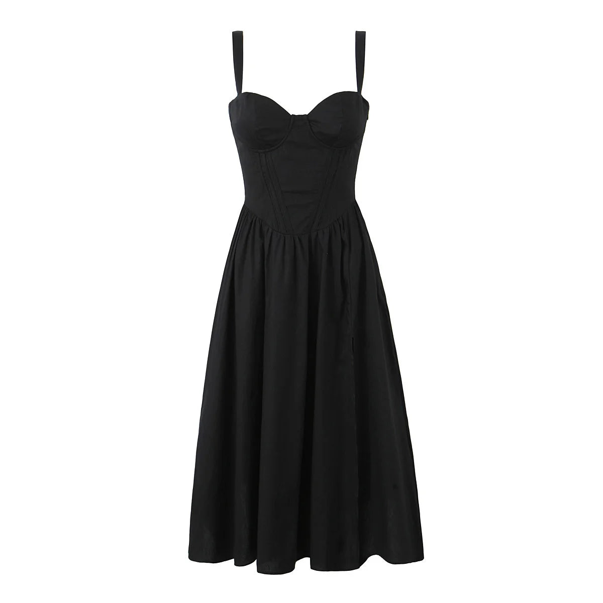 Midi Dresses - women's clothing French white waist slimming suspender dress female summer three-dimensional