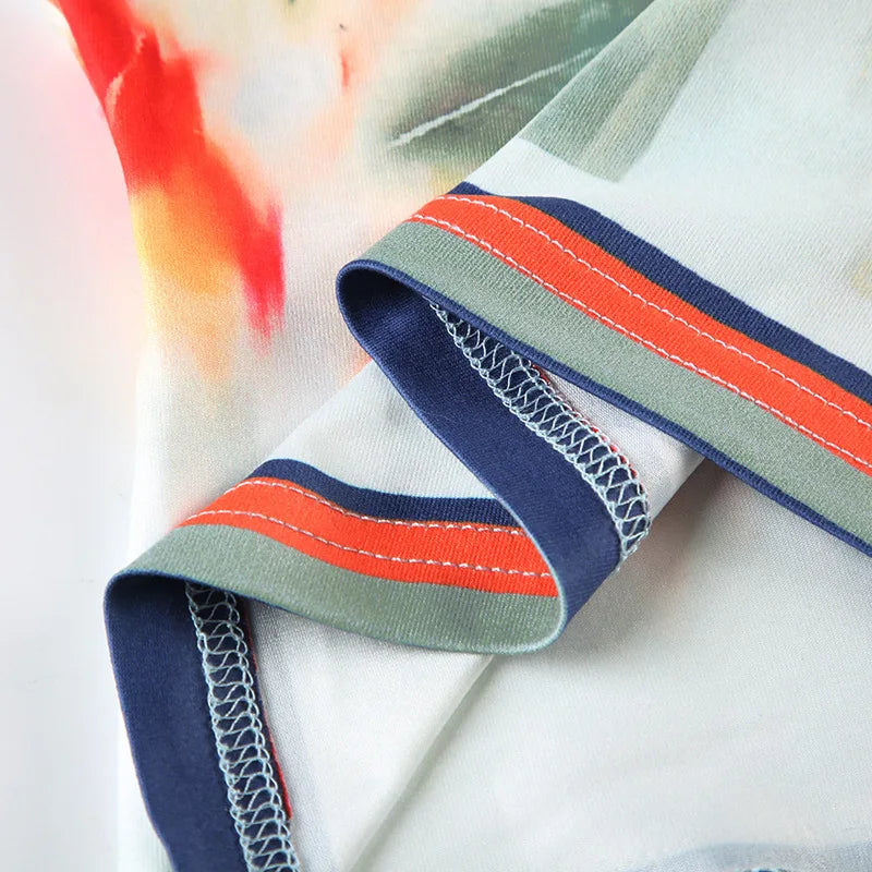 Skirt Sets - Print Floral Two Piece Sets Women Skirt Suit Spaghetti Strap Top Mini Skirt Sets Spring Slim Elegant Party Beachwear