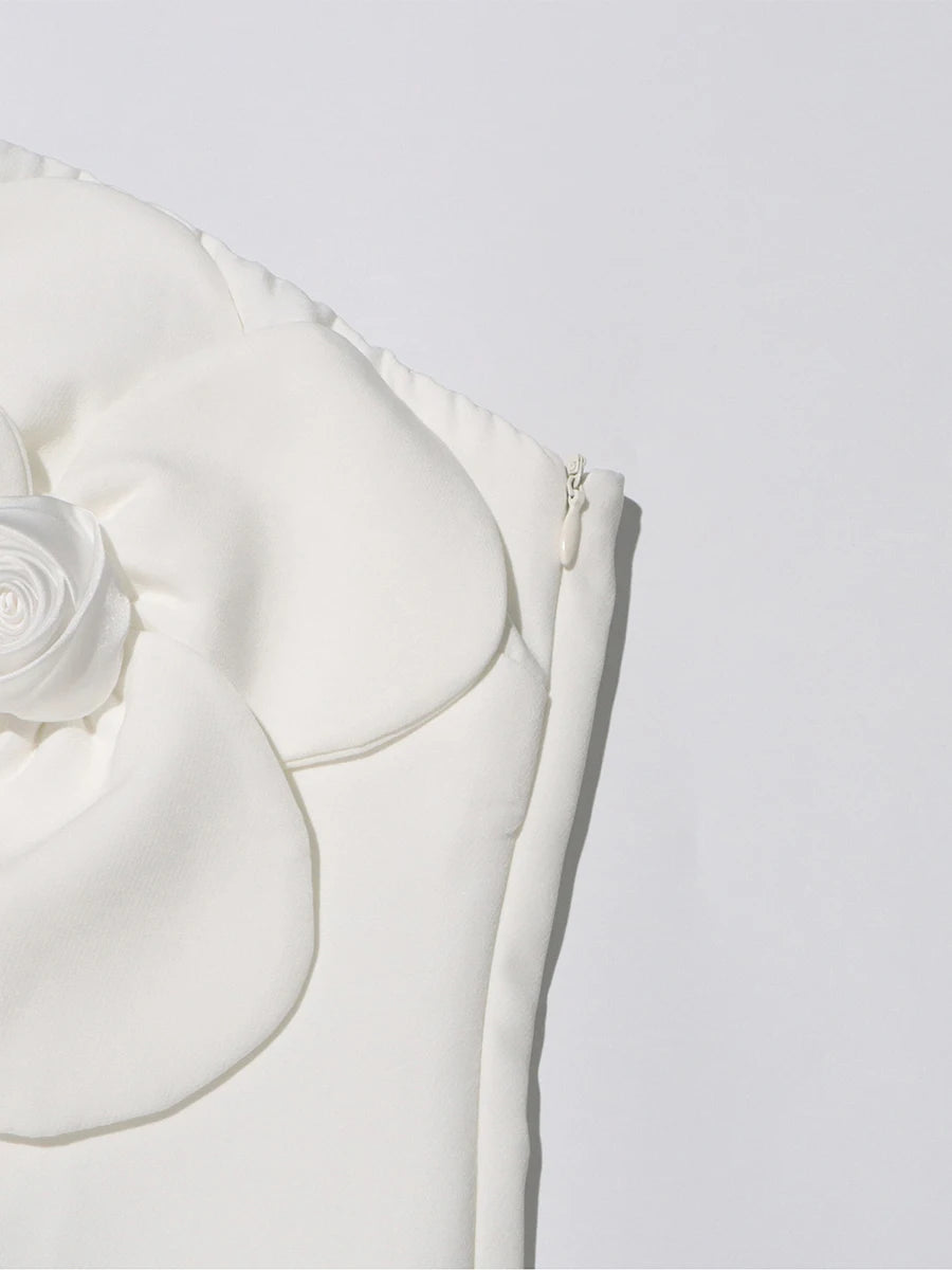 Party Dresses - Patchwork Appliques Mini Dresses For Women Diagonal Collar Sleevelss Spliced Lace Up High Waist Dresses Female New