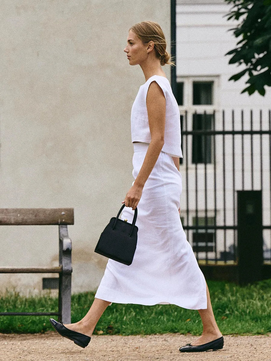 Skirts set - Cotton Linen Vest Half Skirt 2-Piece Set Women's Summer New INS Chic Short Vest Casual Set Split Long Skirt Suits