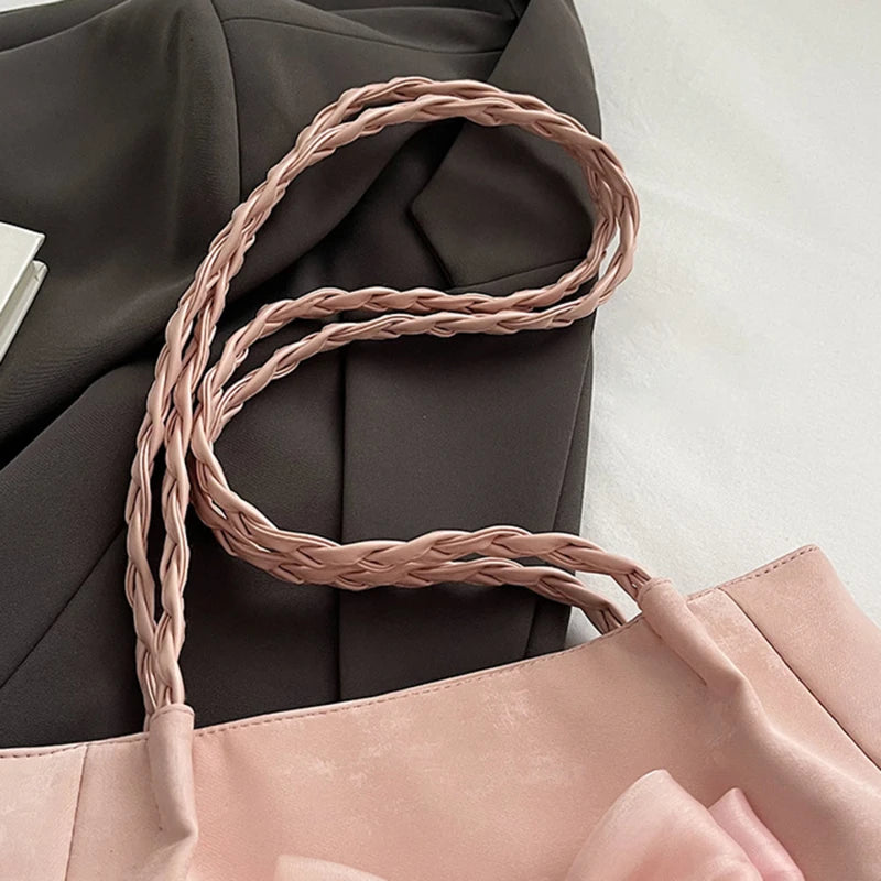 HandBags - Women's Shoulder Bag with Bows Versatile Casual Hand-held Tote Bag Women's Bag Simple Spacious Trendy Crossbody Bag Commuter Bag