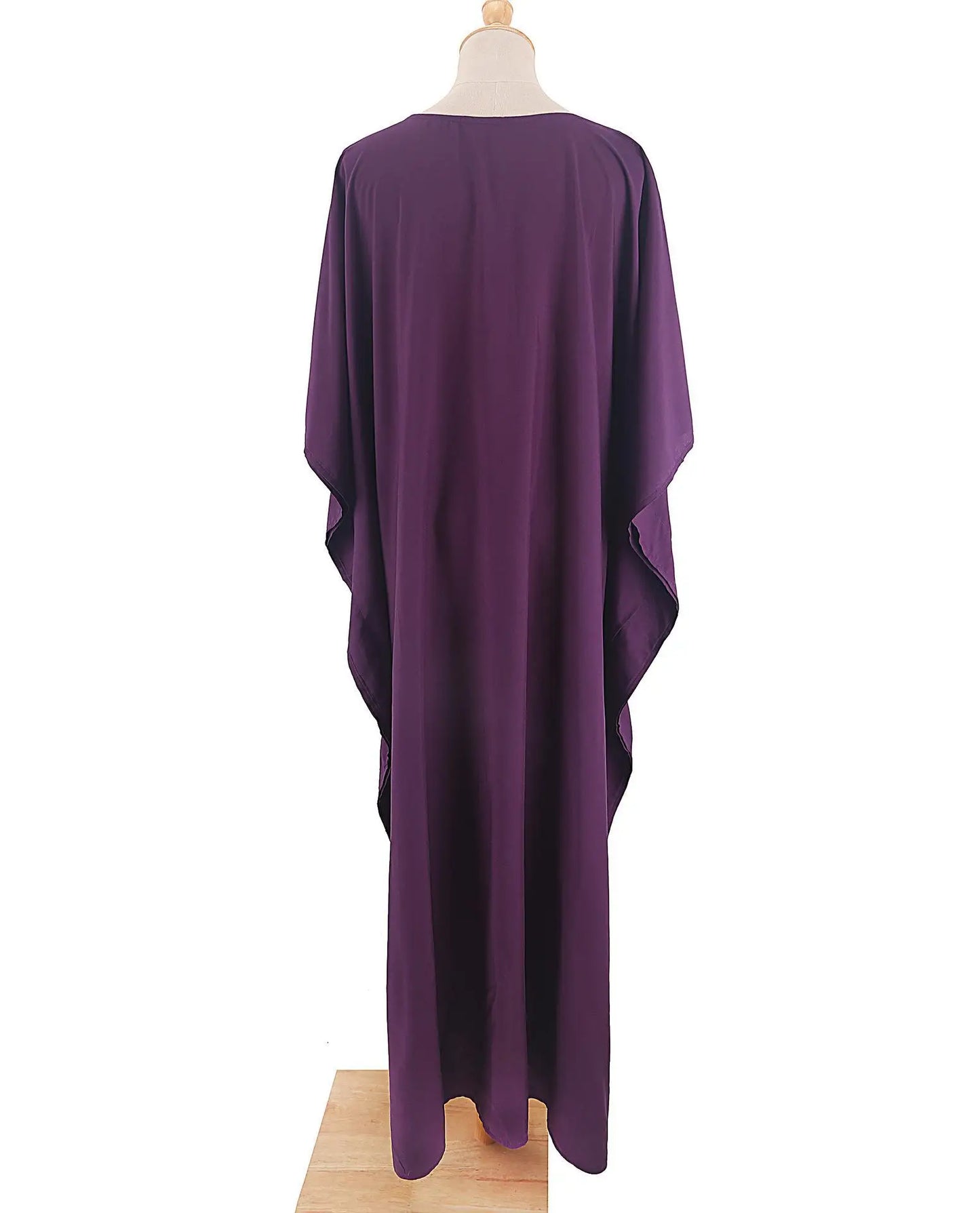 Kaftans - Women's Clothing Swimwears Solid Color Cover Up V Neck Batwing Sleeve Plus Size Beach Kaftan Dresses