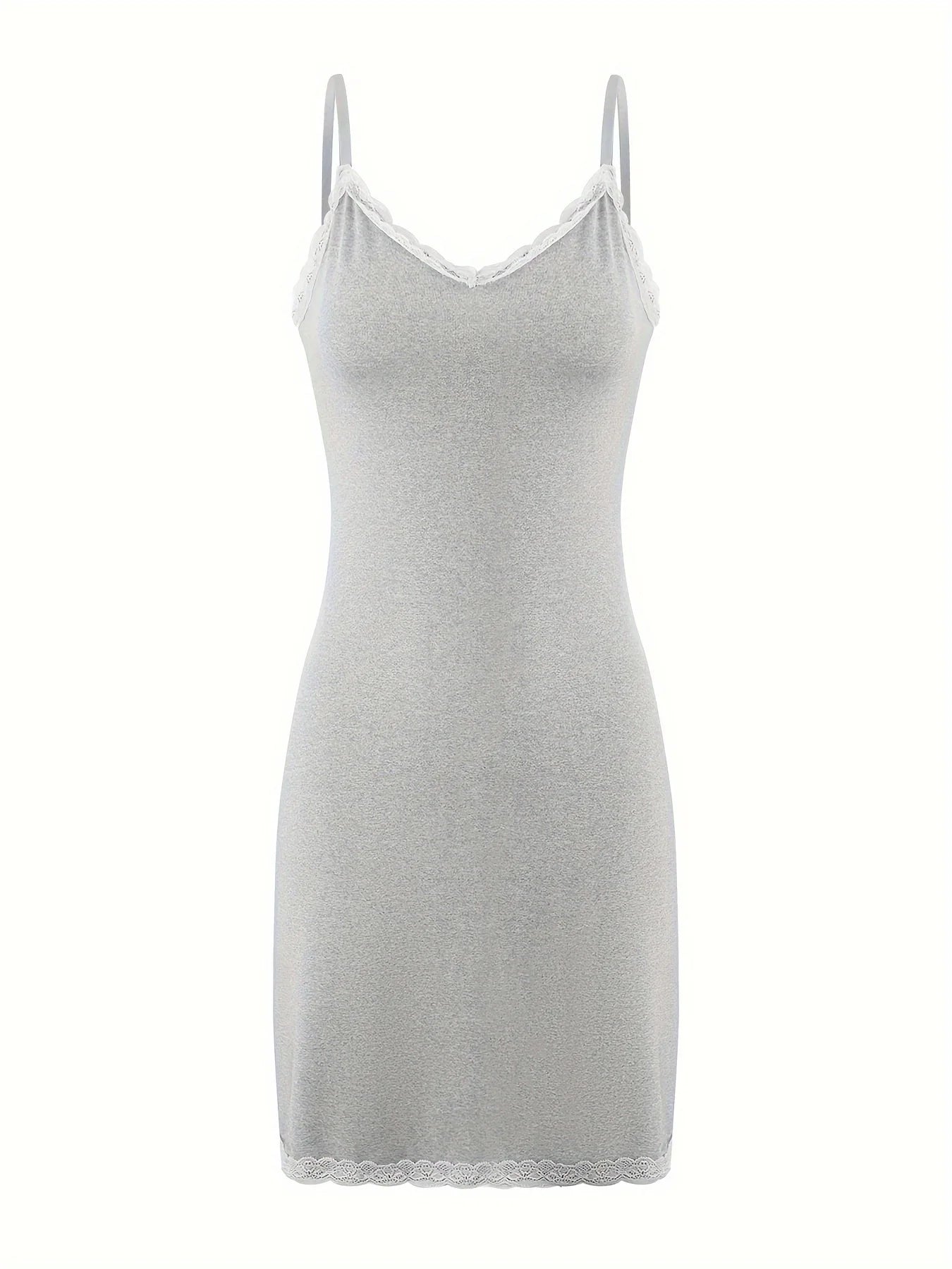 Nightdresses - Women's Sling Pajamas Dress Can Wear Lace Lace Tight Sexy Home Clothes