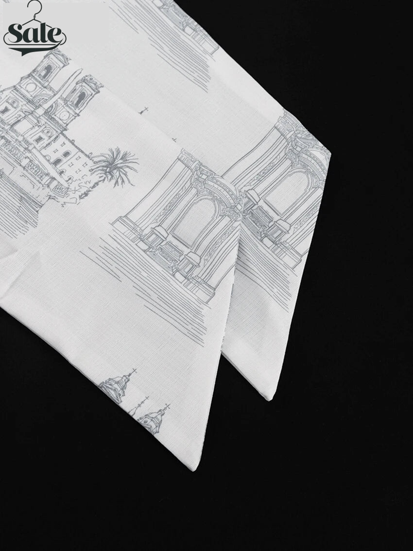 Skirt Sets - Summer Loose Print 2 Piece Sets Women Outfit 2024 Elegant Short Sleeve Shirt With High Waist Lace-Up Mini Skirts Set