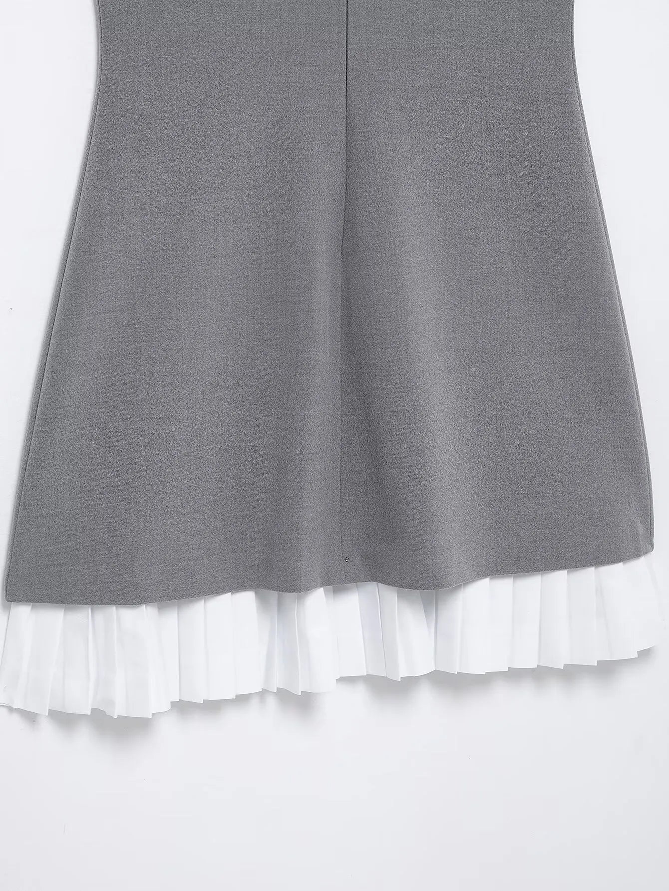 Business Casual Dresses - Women's High Street Sexy Dress Grey O-Neck Sleeveless Patchwork Decorate Zipper Female Summer Fashion Mini Dresses