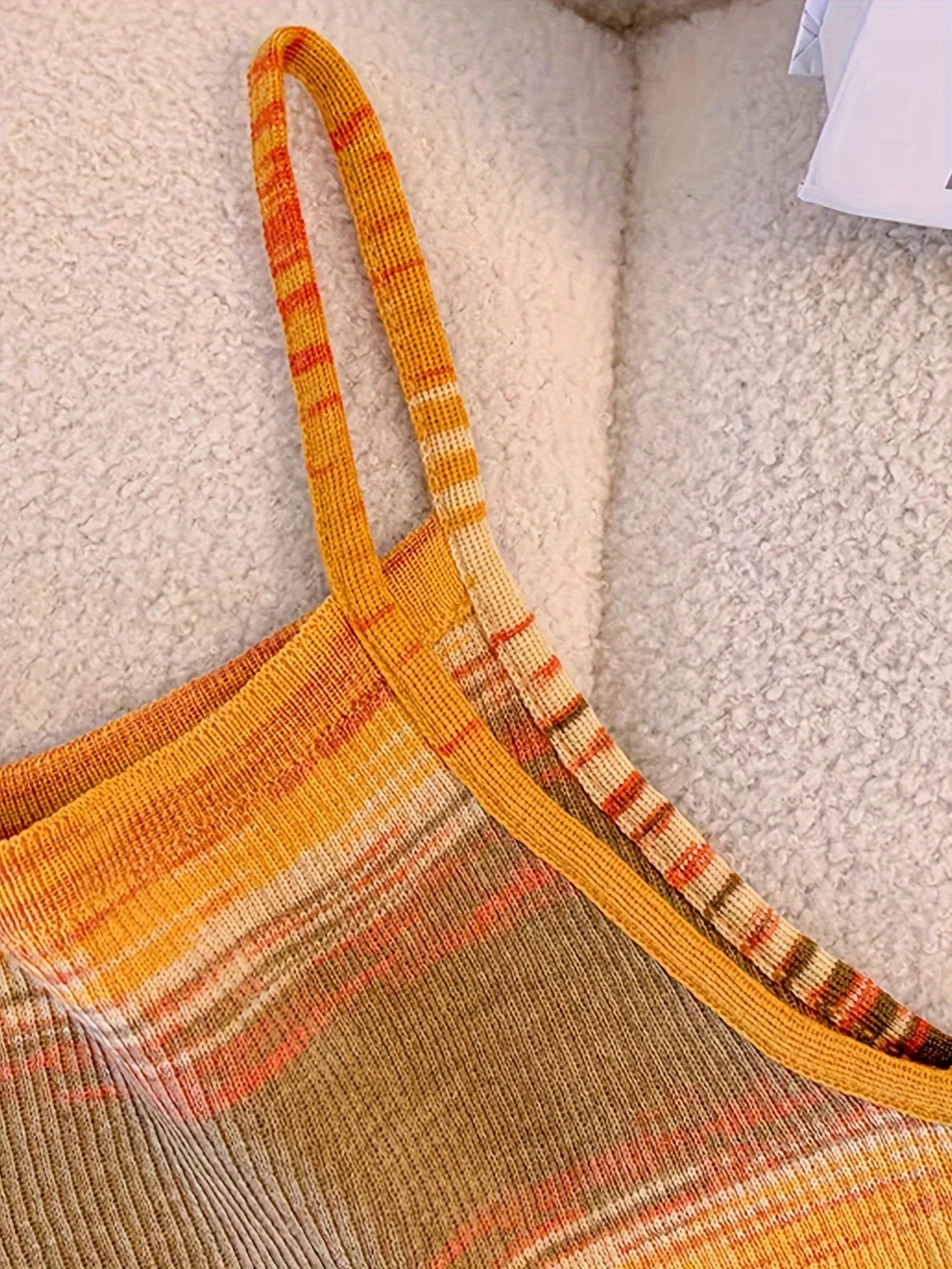 Knit Camis - 2024 Comfortable and Stylish Striped Ribbed Knit Cami Top for Women Sleeveless Square Neck Casual Top Rainbow Crop Top