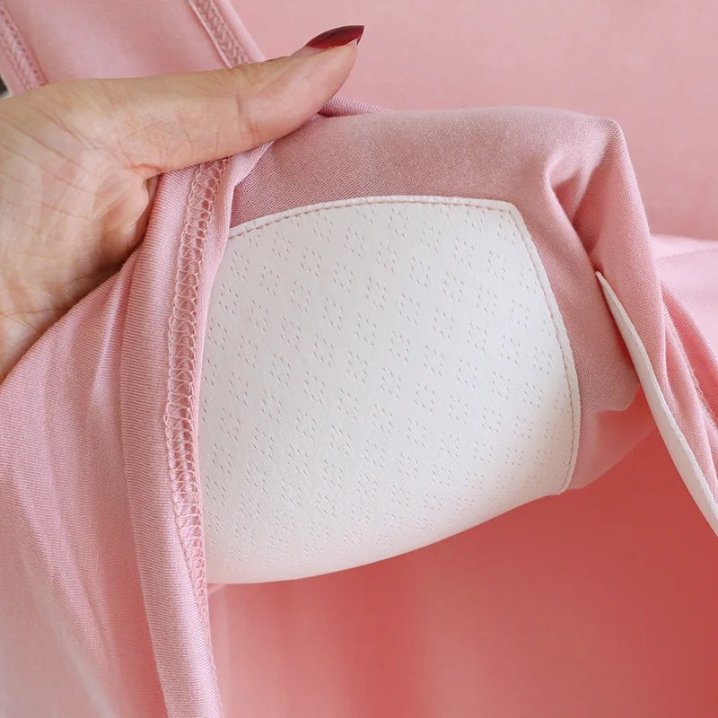 Pajamas - 2025 New Summer Women's Pajamas Set Sleeveless Short Pants Home Clothes Student Can Wear Out Sleepwear With Chest Cushion