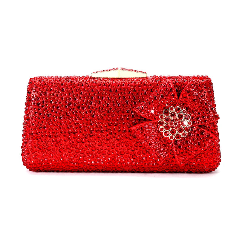 Shoes - New Ladies Rhinestone Clutch Flat Heel Diamond Evening Shoes and Bag suit Rhinestone Flat plus size Stone Slippers Size 34-44