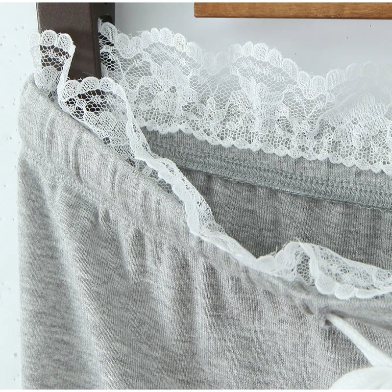 Loungewear - Women Lace Top Pant Suit Casual Bow Lace Up Patchwork Blouse Loose Elastic Waist Trouser Female Sets 2025 Spring Lady Streetwear