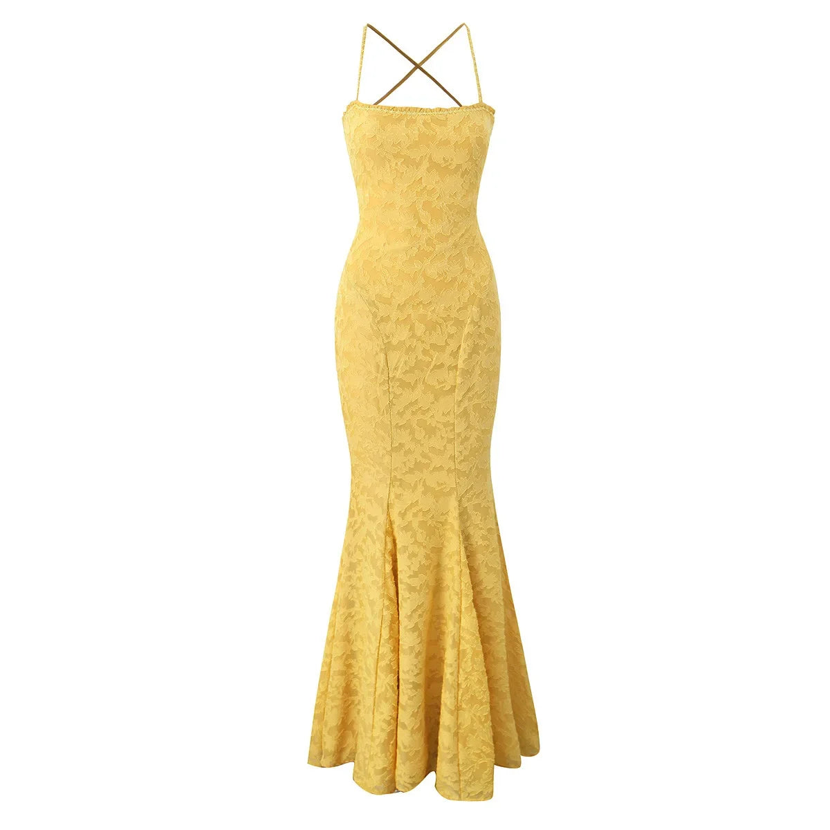 Elegant Dresses - Suninheart New Square Neck Backless Suspender Dress with Hip Wrap Sexy Slim Fit Fish Tail Long Retro Evening Dresses 2025
