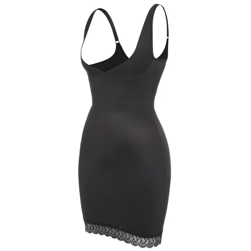Shapers - Womens Full Slip Shapewear Dress Bodysuits Lingerie with Lace Firm Control Open Bust Waist Cinchers Body Shaper Dresses
