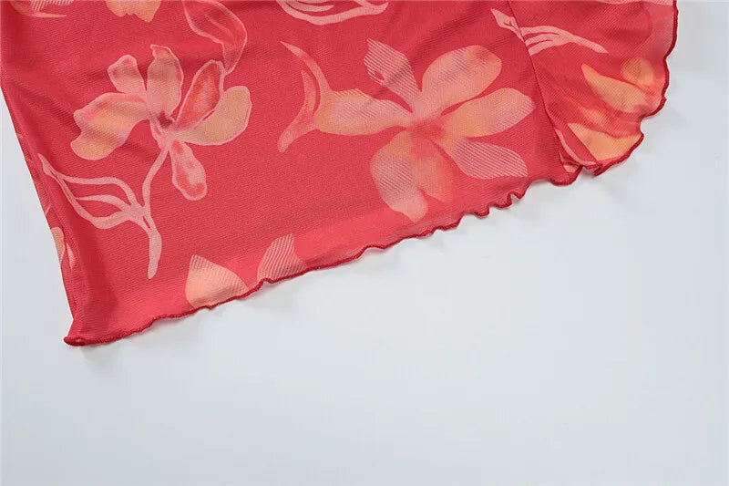 Party Dresses - Halter Deep V Neck Ruffled Sexy Maxi Dress For Women Fashion Sleeveless Backless High Waist Bodycon Club Printed Dress