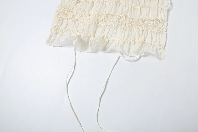 Matching Sets - Chiffon Lace Sexy Skirt Two Piece Sets Women Halter Crop Tops And Maxi Skirt Ladies Fashion Woman Long Dress Set