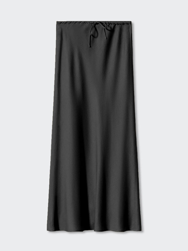 Satin Skirts - Elegant Midi Skirt in Satin