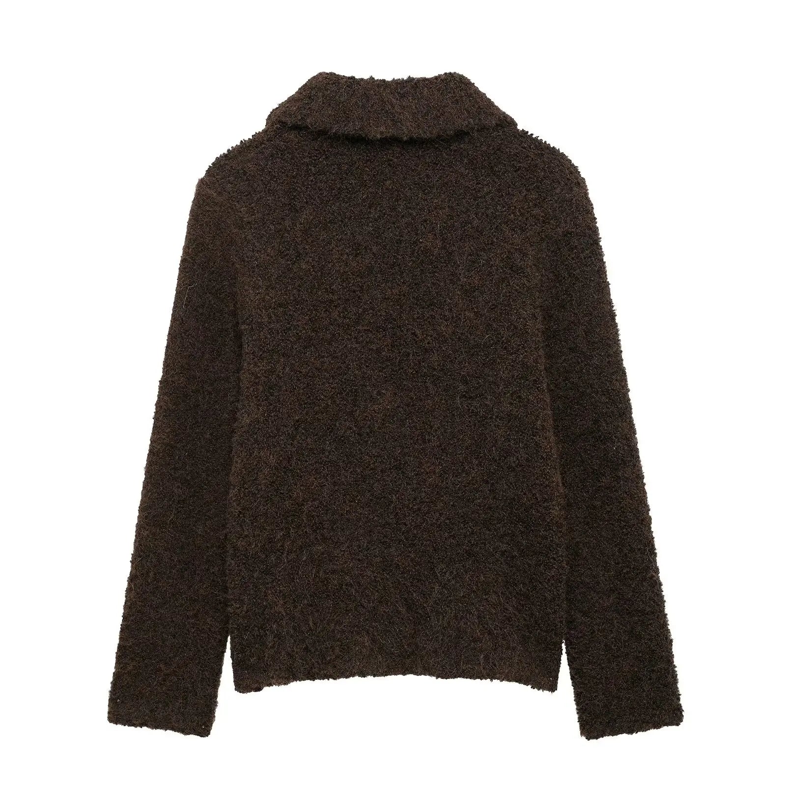 Cardigans - Women Autumn Flowers Shape Single Breasted Lapel Long Sleeve Knitted Top Fashion Female Chic Casual Slim Sweater Cardigan