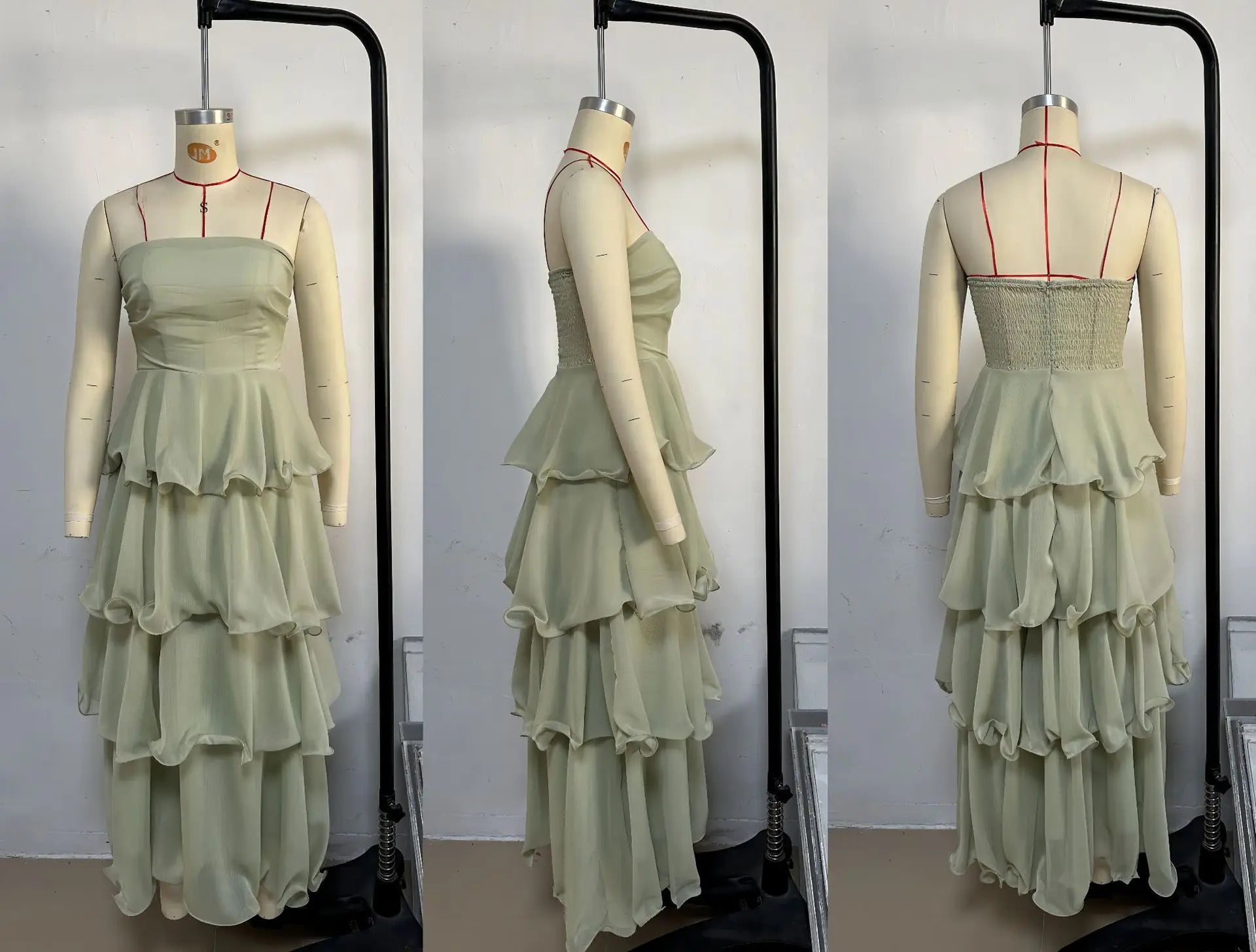 Elegant Dresses - Women's Elegant Tube Top Party Cake Dress Sexy Backless Fashion Solid Color Multi-layered Hem Banquet Dresses Vacation Vestidos