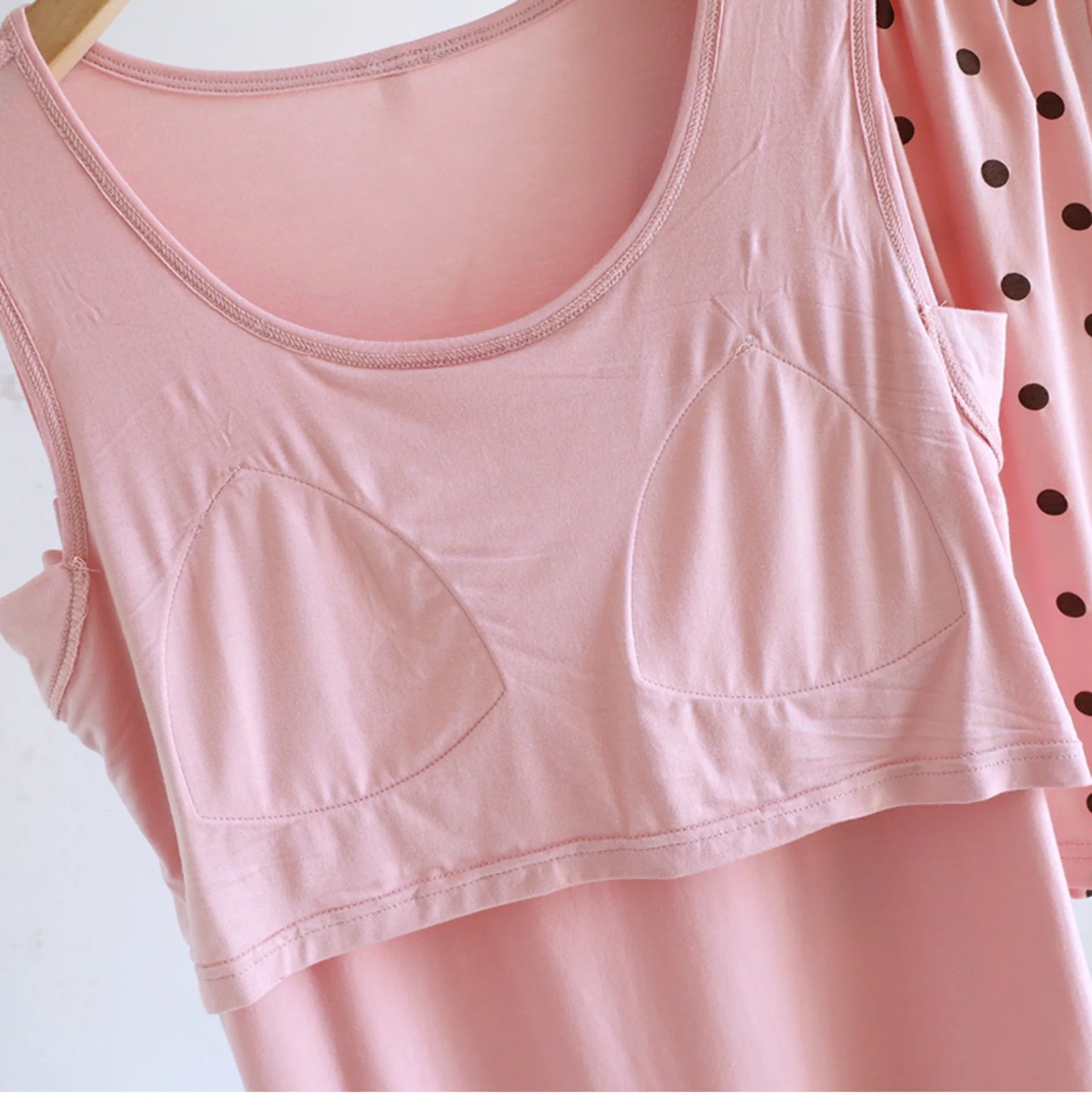 Pajamas - 2025 New Summer Women's Pajamas Set Sleeveless Short Pants Home Clothes Student Can Wear Out Sleepwear With Chest Cushion