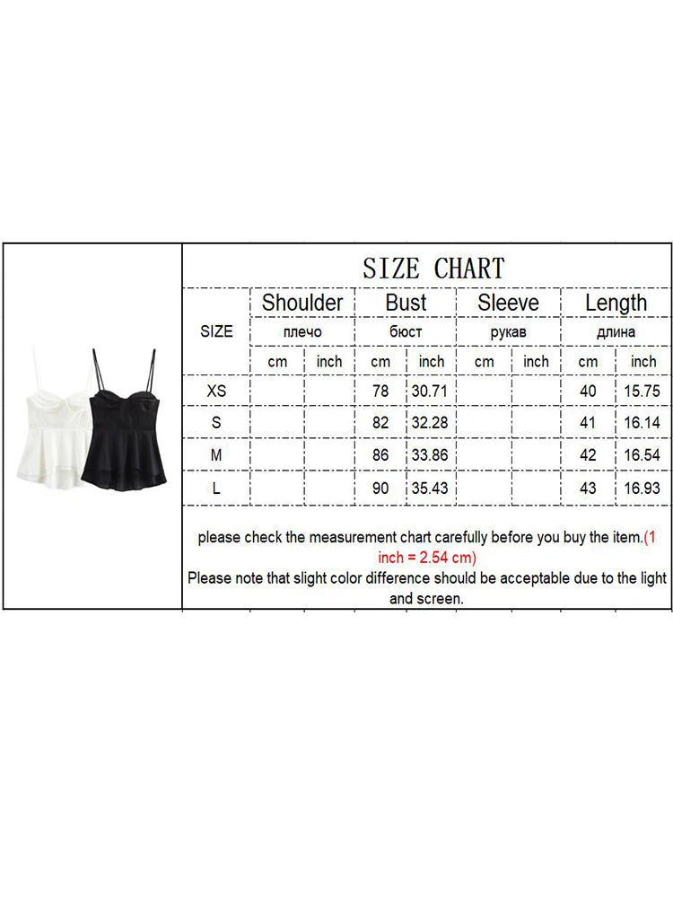 Camis - Fashion Sweet Whit Camisole For Women's Sexy Sleeveless Ruffle Slim Bra Solid Color Streetwear Y2k Women's Tops Camisole