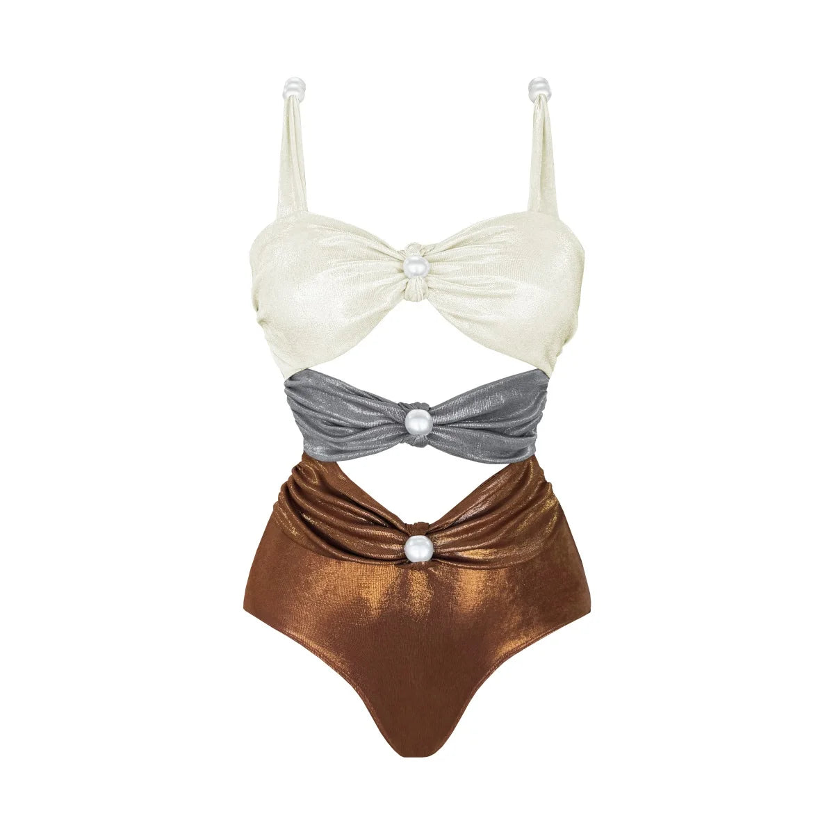 Metallic Swimwear - 2Pcs Hollow Swimsuit Women Sexy Swimwear 2025 New Bikini With Skirt Female Biquini Push Up Swim Suit Bodysuit Beachwear Cover Up