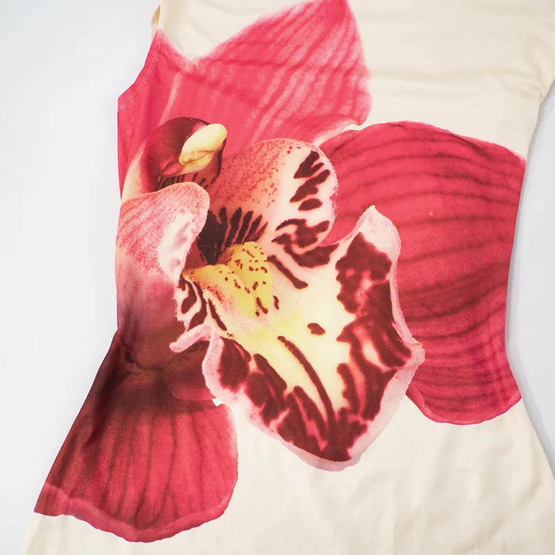 Off Shoulder Dresses - Skew Collar Ruffled Print Sexy Mini Dress For Women Off-shoulder Sleeveless Backless High Waist Printed Dress Vestido