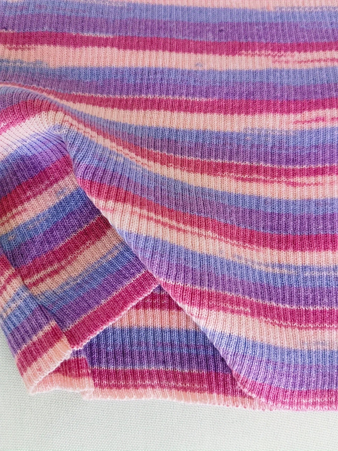 Knit Camis - 2024 Comfortable and Stylish Striped Ribbed Knit Cami Top for Women Sleeveless Square Neck Casual Top Rainbow Crop Top