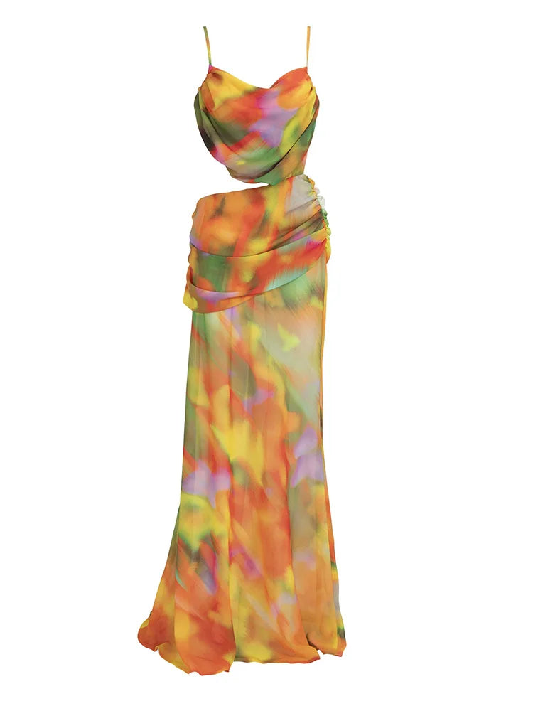 Skirts set - Sexy Wrap Around Cover Up Cut out Mesh Cover-ups Print Beach Long Dress Beathing Suit Beachwear Female Women Maxi Beach