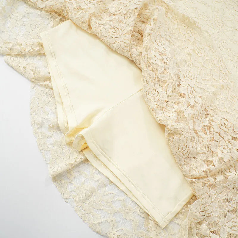 Tube Dresses - Off-shoulder Strapless Sexy Mini Dress For Women Elegant Lace Sleeveless Backless High Waist Pleated Cake Dress