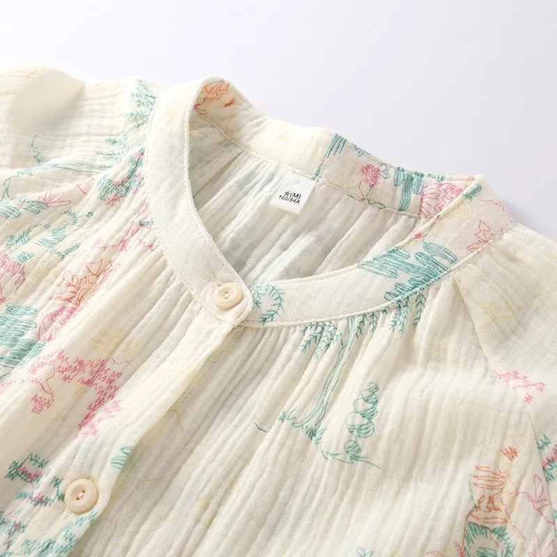 Pajamas - 2025 New Women's Sleepwear Long Sleeve V-neck High Aesthetic Value Cotton yarn Autumn/winter Home Clothes Suit