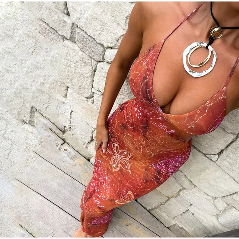 Elegant Dresses - Tie-dye Gradient Hollow Out Women's Maxi Dress Elegant Off Shoulder A-line Hem Long Dresses New Summer 2025 Holiday Female Robes