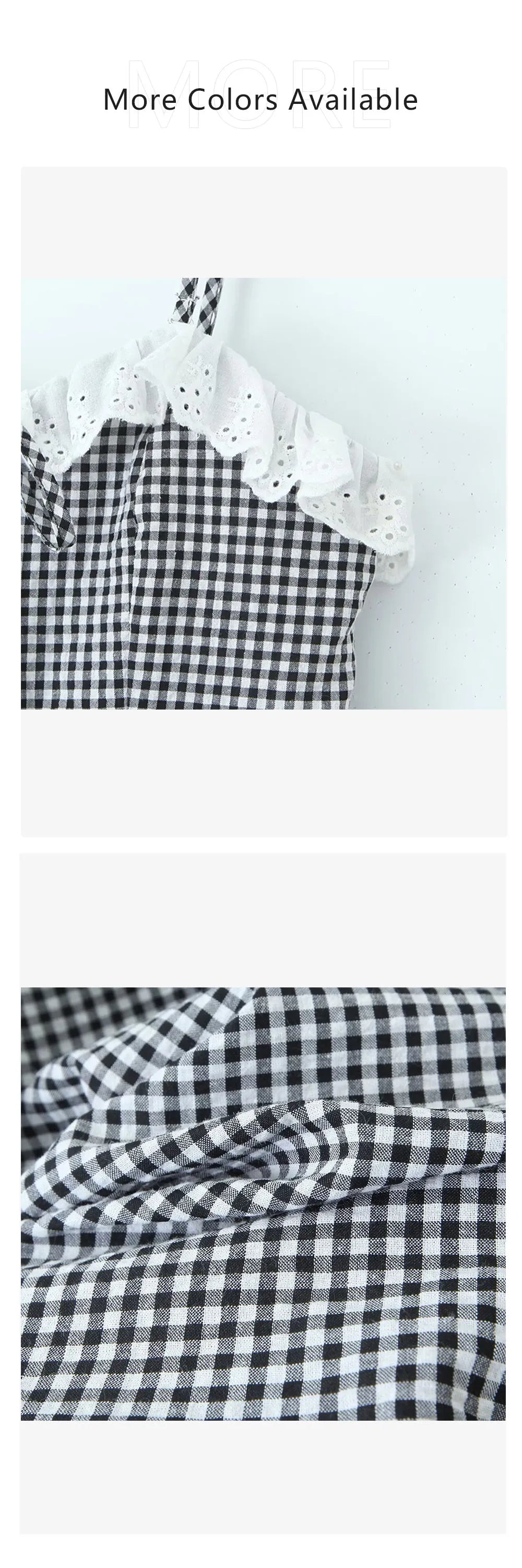 Plaid Dresses - Summer New Women's Dress Style French Lace Plaid Wrapped Chest Dress Shoulder Straps Detachable