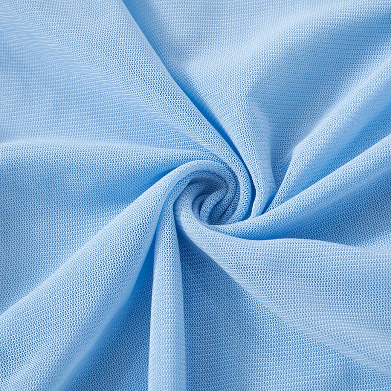 Mesh Tops - Solid Color Long-Sleeve One-Shoulder Sexy Mesh Top See Through Shrunk Pleated Sexy Women T Shirt Casaul Wear Autumn