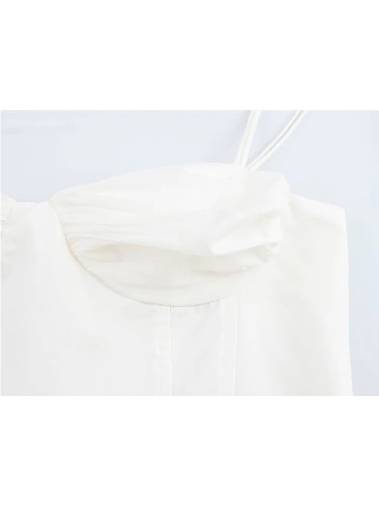 Camis - Fashion Sweet Whit Camisole For Women's Sexy Sleeveless Ruffle Slim Bra Solid Color Streetwear Y2k Women's Tops Camisole