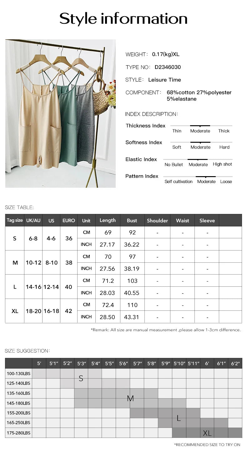 Overalls - Cute Spring Summer Women's Casual Solid Color Suspender Jumpsuit Sleeveless Loose Straight Overalls Elegant Clothing