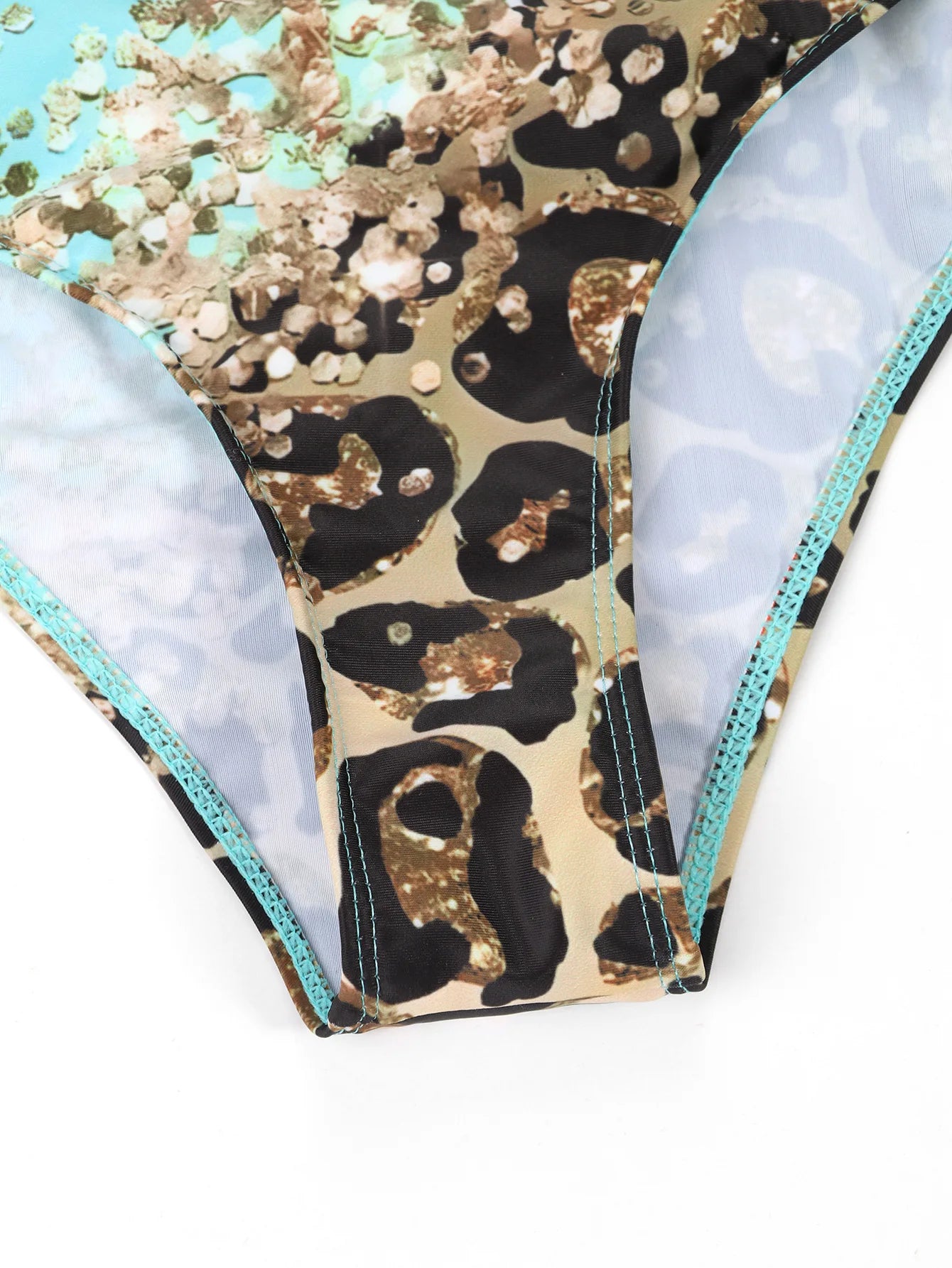 Swimwear - 2024 Drawstring V Neck High Waist Bikini Women Printed Swimwear Female Swimsuit Bathers Bathing Swimming Suit Beachwear Summer