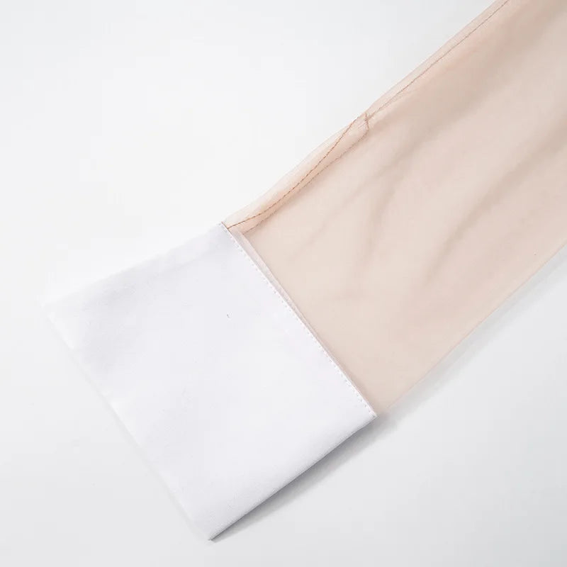 Shirt Dresses - Pullover Women Sexy Mesh See Through Turn Down Collar Night Club Dress Evening Party Summer Short Elegant Fashion Dress