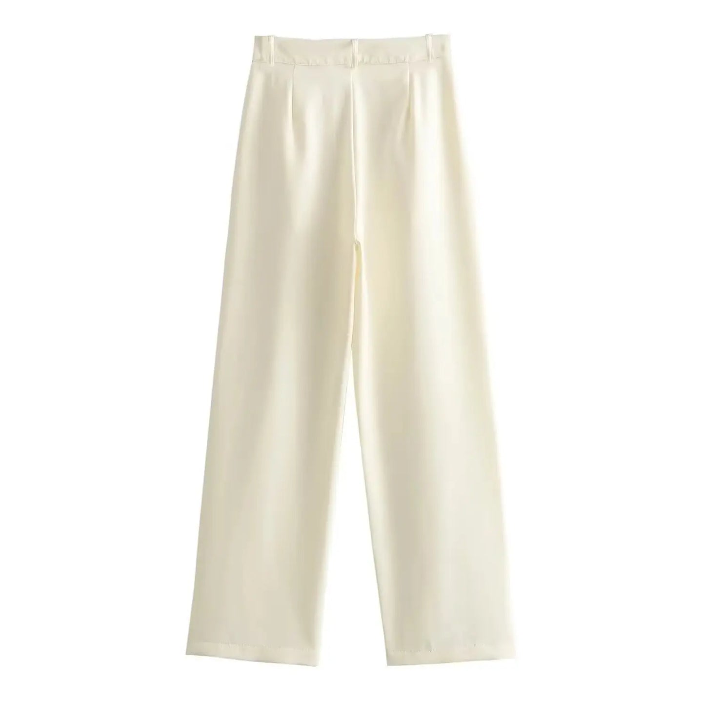 Matching Sets - Spring SummerWomen Casual Solid Suits Strapless Zipper Slim Vests+High Waist Zipper Pants Fashion Women Vintage Suit