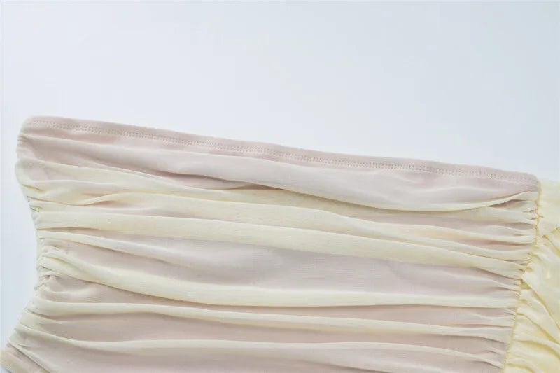 Party Dresses - Mesh Hollow Out Backless Sexy Maxi Dress For Women Fashion One Sleeveless See Through Ruched Bodycon Club Long Dress