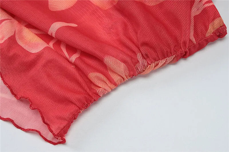 Party Dresses - Halter Deep V Neck Ruffled Sexy Maxi Dress For Women Fashion Sleeveless Backless High Waist Bodycon Club Printed Dress