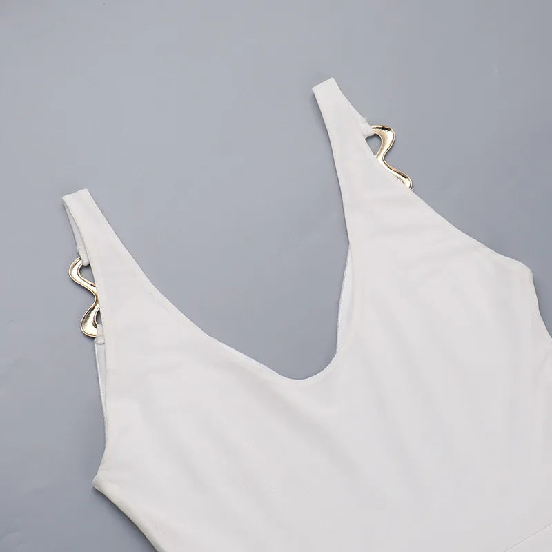 See-through Dresses - White Mesh Pleated Evening Club Party Dress Women Robes Backless Elegant Sexy Dress Bodycon Long Summer Dress Vestidos