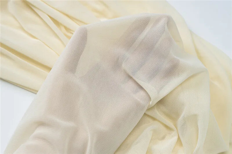 Party Dresses - Mesh Hollow Out Backless Sexy Maxi Dress For Women Fashion One Sleeveless See Through Ruched Bodycon Club Long Dress