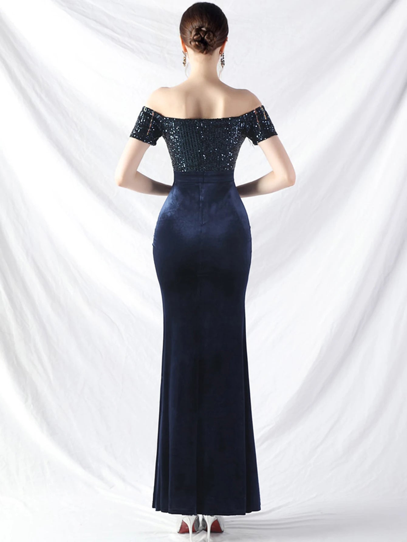 Elegant Dresses - Sexy elegant long wedding evening dresses for women luxury velvet birthday party dress woman maxi sequin summer dress vestidos