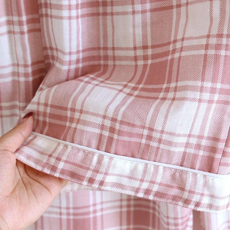 Pajamas - 100% Cotton Women's pajamas Summer Pajama Set Loose-fit Short Sleeve Shorts Trousers Three-piece Thin Homewear