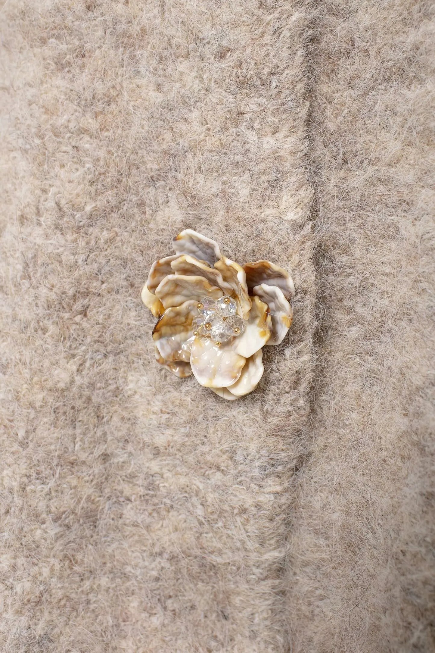 Cardigans - Women Autumn Flowers Shape Single Breasted Lapel Long Sleeve Knitted Top Fashion Female Chic Casual Slim Sweater Cardigan