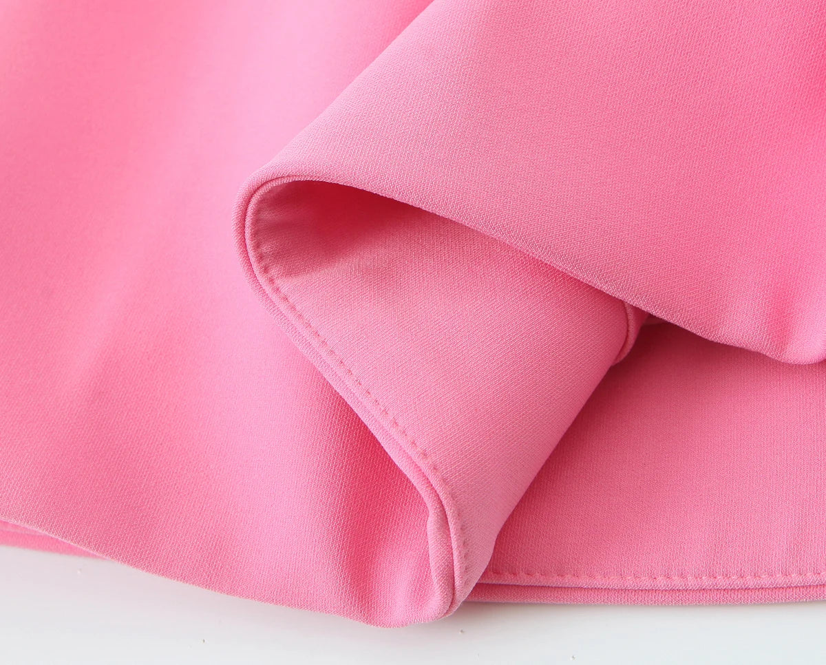 Casual Dresses - Sweet Romantic Chic Women Dress Solid Pink Pleated Sleeveless Mini Vestidos New Fashion 2025 Summer Vacation Date Dress