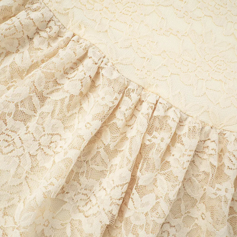 Tube Dresses - Off-shoulder Strapless Sexy Mini Dress For Women Elegant Lace Sleeveless Backless High Waist Pleated Cake Dress