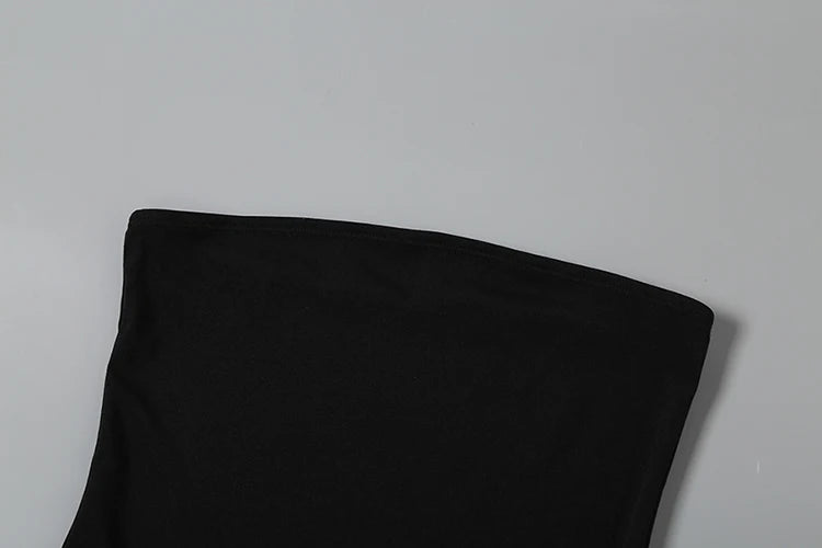 Mini Dresses - Black White Patchwork Dress Women Chest Wrap Backless Ruffles 2025 Y2K Sweet Girl Trend Chic Streetwear Mini Bodycon