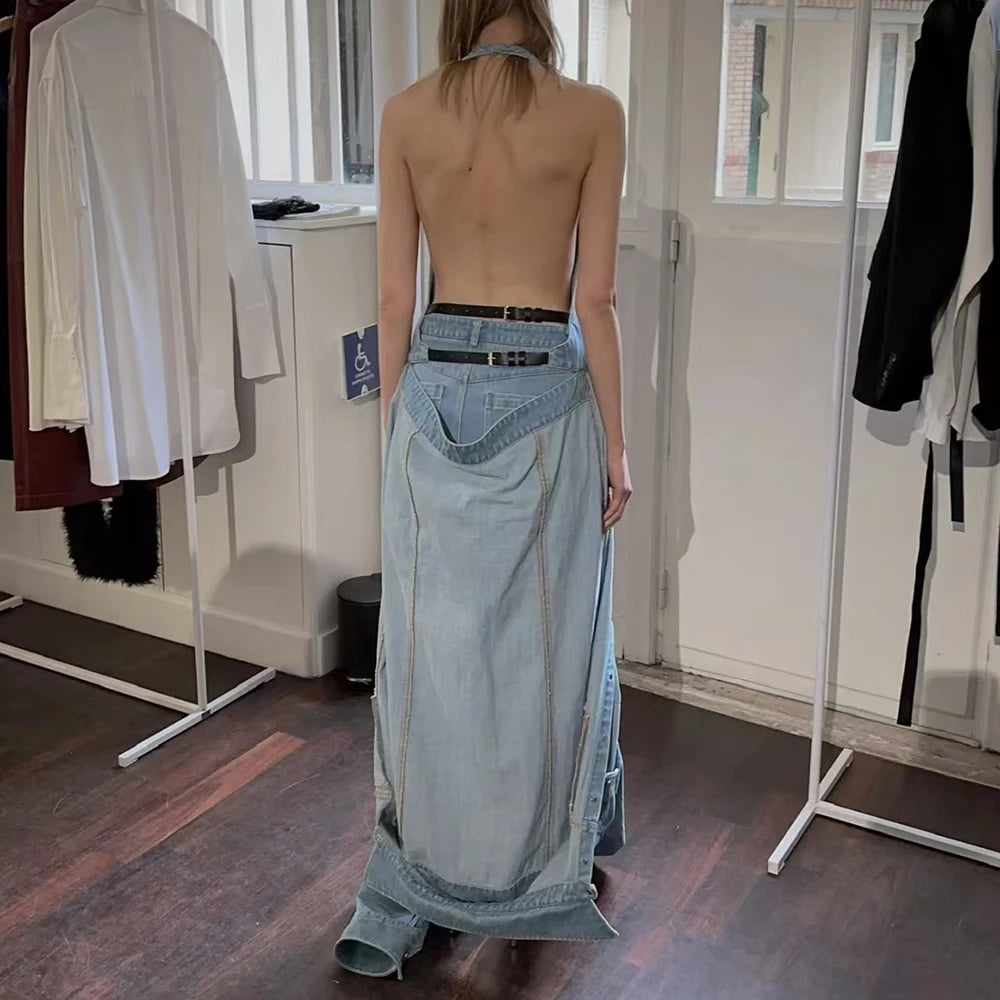 Denim Outfits - Loose Chic Jackets For Women Lapel Long Sleeve Streetwear Patchwork Pockets Coats Female Fashion Style New